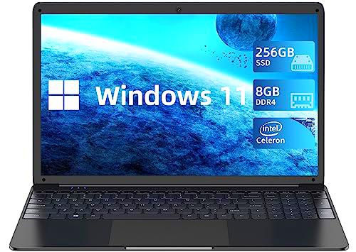 SGIN 15,6 pulgadas ordenador portátil, 8 GB RAM 256 GB SSD Windows 11 Notebook